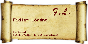 Fidler Lóránt névjegykártya