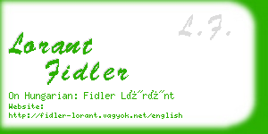 lorant fidler business card